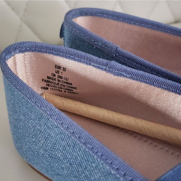 H&M Kids Girls Blue Denim Flats - Picture 4 of 5